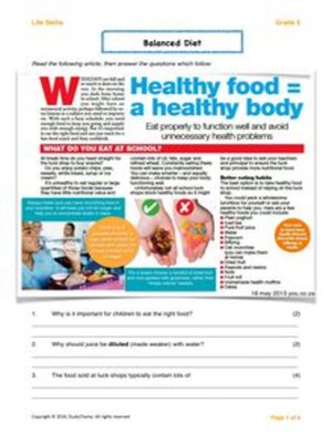 cover image of Grade 5 Life Orientation Test 5: Balanced Diet